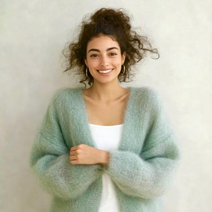 Mohair Strickjacke, Cardigan, Jacke Handgestrickt Handmade One Size Mohair Strickjacke, Cardigan, Jacke Handgestrickt Handmade One Size von CozyPaula