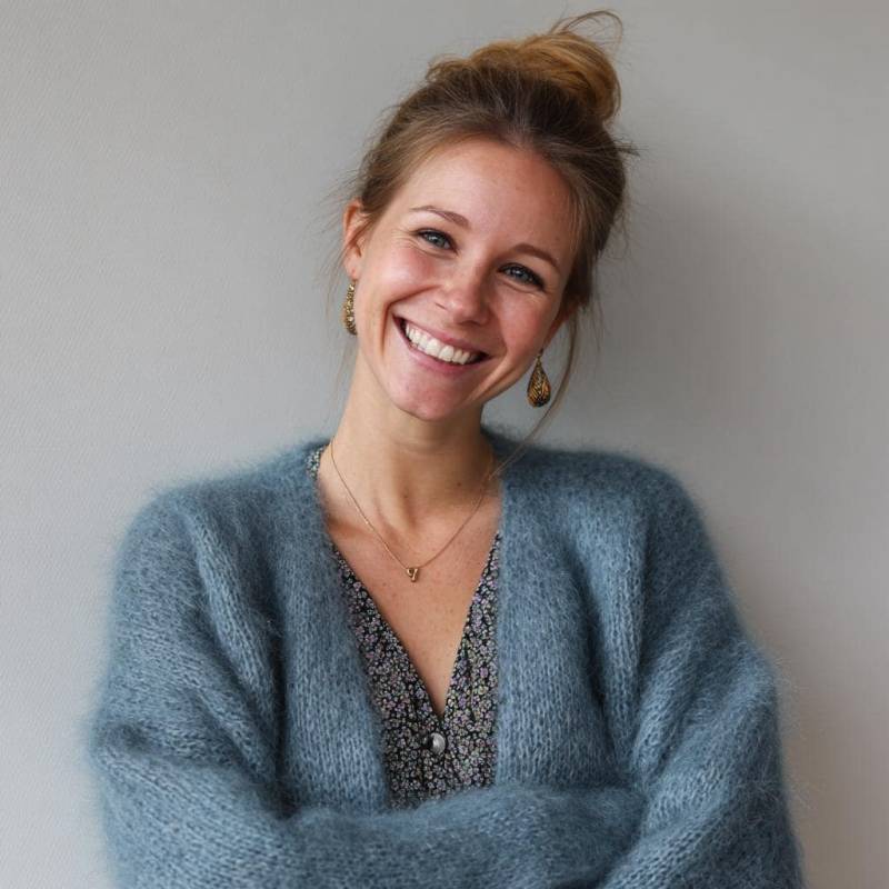 Mohair Strickjacke, Cardigan, Jacke Handgestrickt Handmade One Size von CozyPaula