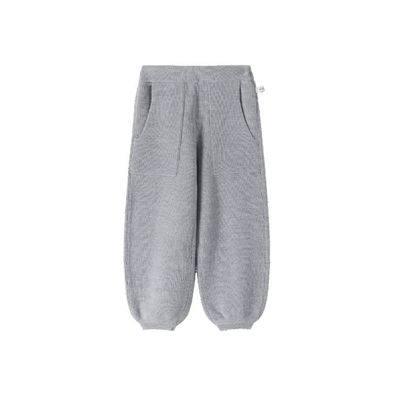 CozyU | Basic Wool Track Pants with Pockets | Kid's Cloud Grey Baby Knitwear von CozyU