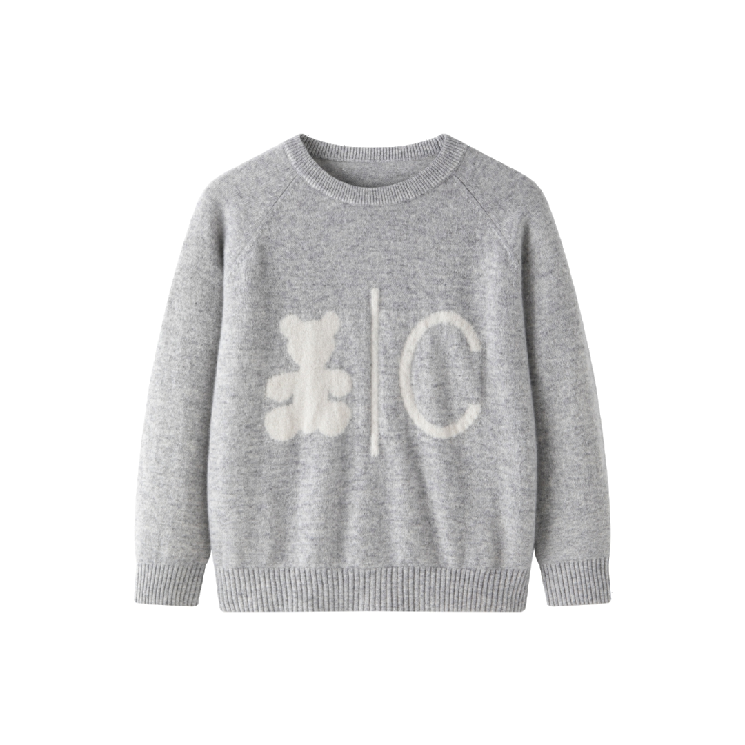CozyU | Bear Cub Cashmere Crewneck Jumper | Kid's Cloud Grey Baby Knitwear CozyU | Bear Cub Cashmere Crewneck Jumper | Kid's Cloud Grey Baby Knitwear von CozyU