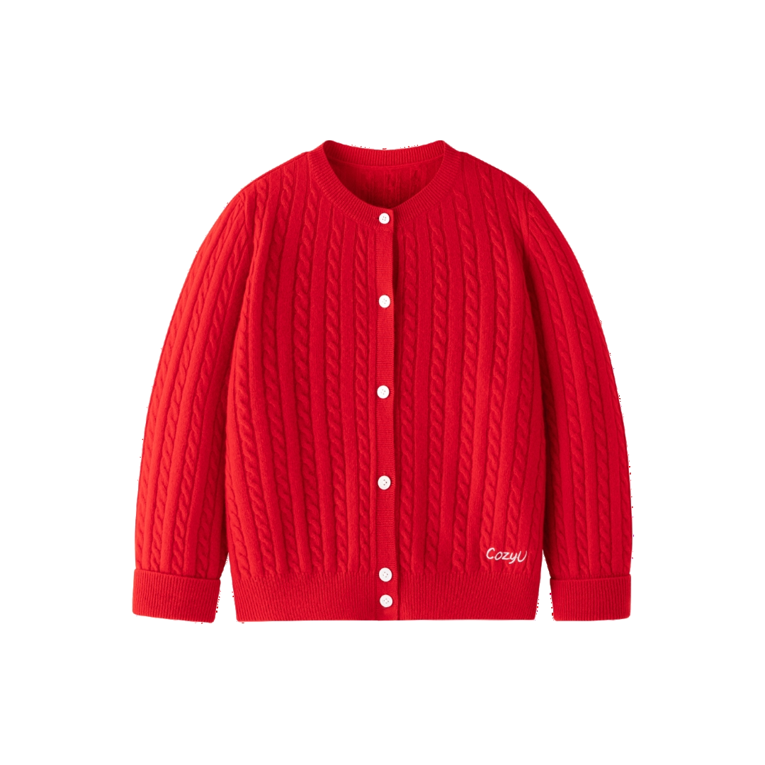 Classic Extra Fine Merino Wool Twist Knit Cardigan | Flame Red - Red - 100 - CozyU - Baby Knitwear Classic Extra Fine Merino Wool Twist Knit Cardigan | Flame Red - Red - 100 - CozyU - Baby Knitwear von CozyU