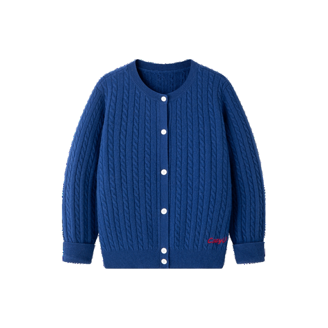 Classic Extra Fine Merino Wool Twist Knit Cardigan | Sapphire Blue - Blue - 130 - CozyU - Baby Knitwear Classic Extra Fine Merino Wool Twist Knit Cardigan | Sapphire Blue - Blue - 130 - CozyU - Baby Knitwear von CozyU