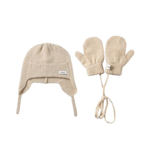 CozyU | Gift Box | Almond Hat-Mittens Bundle | Kid's Beige Baby Accessories CozyU | Gift Box | Almond Hat-Mittens Bundle | Kid's Beige Baby Accessories von CozyU