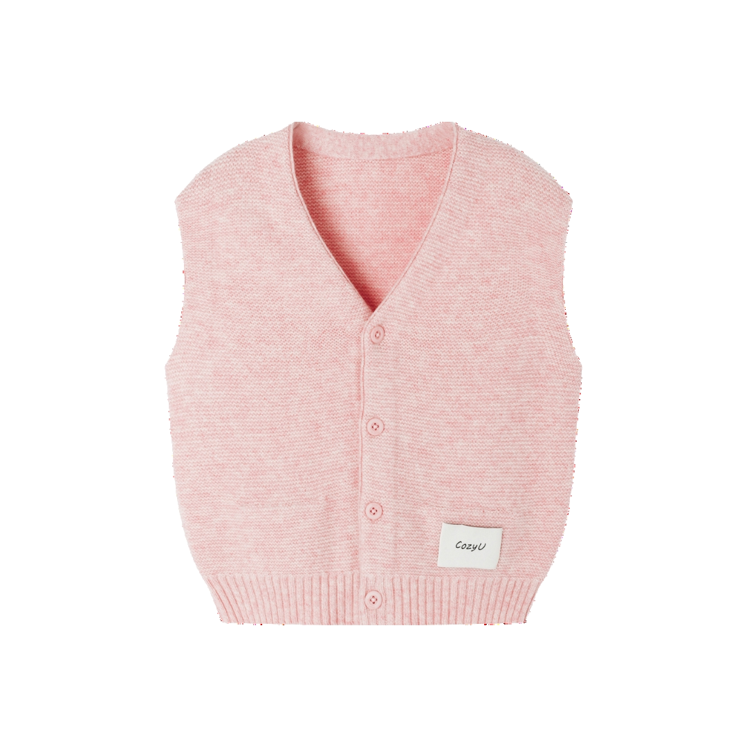 CozyU | Merino V-Neck Knit Vest | Blossom Pink | Kid's Baby Pink Baby Tops CozyU | Merino V-Neck Knit Vest | Blossom Pink | Kid's Baby Pink Baby Tops von CozyU