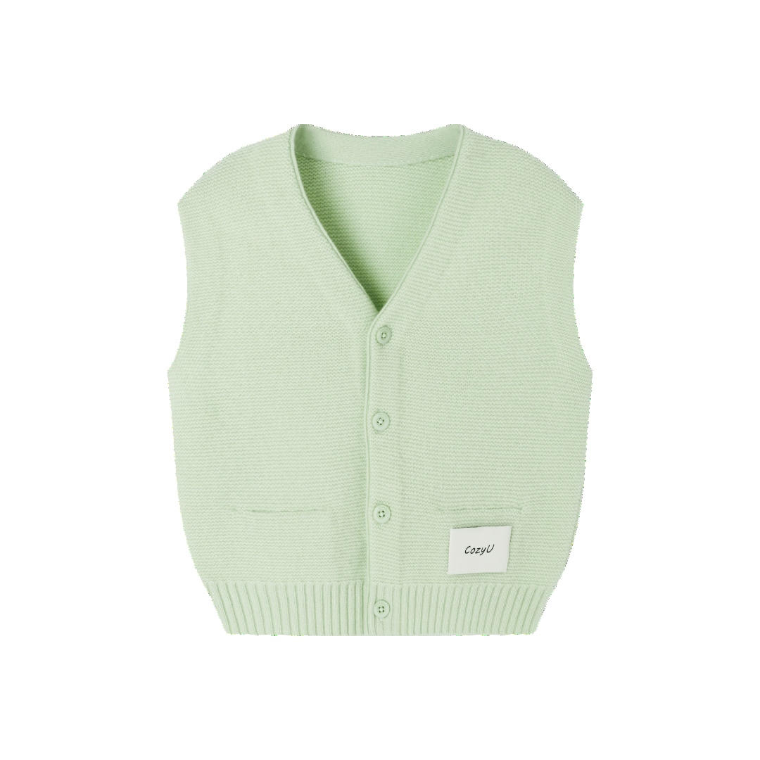 CozyU | Merino V-Neck Knit Vest | Mint Leaf | Kid's Pale Green Baby Tops CozyU | Merino V-Neck Knit Vest | Mint Leaf | Kid's Pale Green Baby Tops von CozyU