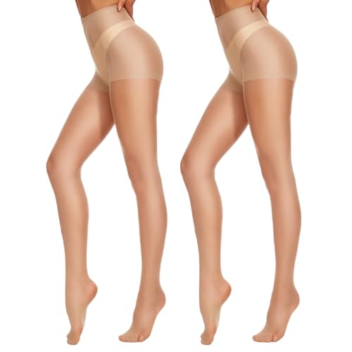 CozyWow 20 Denier Damen Strumpfhose Control Top Seidenstrümpfe mit verstärkten Zehen Hoch Taille 2X Hautfarbe M CozyWow 20 Denier Damen Strumpfhose Control Top Seidenstrümpfe mit verstärkten Zehen Hoch Taille 2X Hautfarbe M von CozyWow