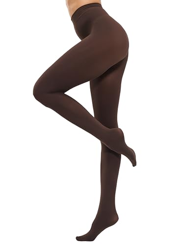 CozyWow Damen Strumpfhose 80D Elastisch blickdichte Hoch Taille über 30 Farben(Coffee,2XL-3XL) von CozyWow