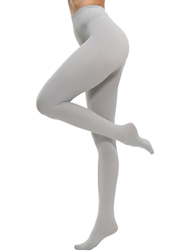 CozyWow Damen Strumpfhose 80D Elastisch blickdichte Hoch Taille über 30 Farben(Grau,L-XL) von CozyWow