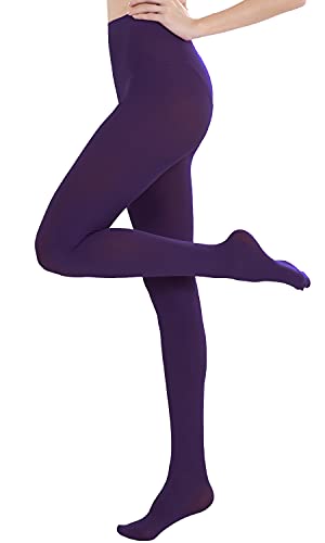 CozyWow Blickdicht Damen Strumpfhose Elastisch Semi Stützstrumpfhose in 25 Farben(Lila,S) von CozyWow