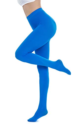 CozyWow Blickdicht Damen Strumpfhose Elastisch Semi Stützstrumpfhose in 25 Farben(Ultramarin,L-XL) von CozyWow
