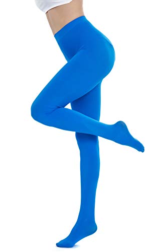 CozyWow Blickdicht Damen Strumpfhose Elastisch Semi Stützstrumpfhose in 25 Farben(Ultramarin,M) von CozyWow