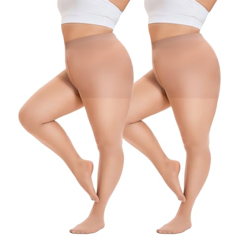CozyWow Damen Strumpfhose Grosse Grössen Semi-Blickdicht 20D Velvet verstärkte Feinstrumpfhose reißfest Plus Größe Strümpfe 2x Hautfarbe L-XL CozyWow Damen Strumpfhose Grosse Grössen Semi-Blickdicht 20D Velvet verstärkte Feinstrumpfhose reißfest Plus Größe Strümpfe 2x Hautfarbe L-XL von CozyWow