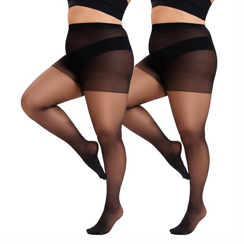 CozyWow Damen Plus Size Strumpfhose XXL-3XL Schwarz Semi-Blickdicht 20D Velvet verstärkte Feinstrumpfhose reißfest CozyWow Damen Plus Size Strumpfhose XXL-3XL Schwarz Semi-Blickdicht 20D Velvet verstärkte Feinstrumpfhose reißfest von CozyWow