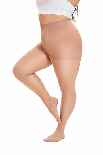 CozyWow Damen Strumpfhose Grosse Grössen Semi-Blickdicht 20D Velvet verstärkte Feinstrumpfhose reißfest Plus Größe Strümpfe Hautfarbe XXL-3XL CozyWow Damen Strumpfhose Grosse Grössen Semi-Blickdicht 20D Velvet verstärkte Feinstrumpfhose reißfest Plus Größe Strümpfe Hautfarbe XXL-3XL von CozyWow