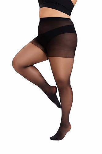 CozyWow Damen Plus Size Strumpfhose XXL-3XL Semi-Blickdicht 20D Velvet verstärkte Feinstrumpfhose reißfest Schwarz CozyWow Damen Plus Size Strumpfhose XXL-3XL Semi-Blickdicht 20D Velvet verstärkte Feinstrumpfhose reißfest Schwarz von CozyWow