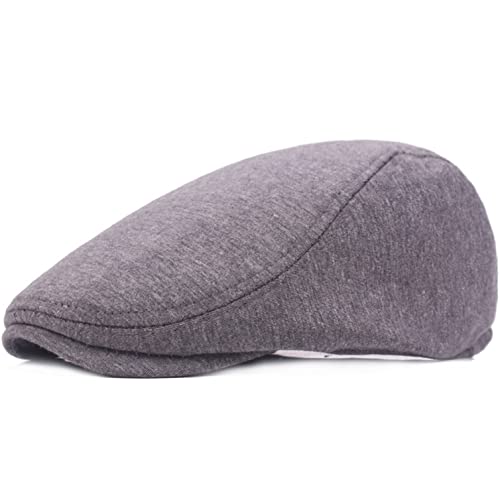 Cozyan Barett Cap Herren Schiebermütze chirmmütze Gatsby Schirmmütze Newsboy Flat Cap Baskenmütze Herren Netz Schirmmütze-Atmungsaktiv Schiebermütze Baskenmütze Newsboy (dunkelgrau) von Cozyan