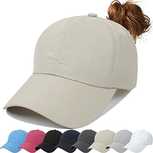 Cozyan Damen Pferdeschwanz Kappe Baseball Cap Unisex Einstellbare Baseballkappe Damen Sommer Einstellbare Schnell trocknende Masche Atmungsaktiv Baseballmütze von Cozyan