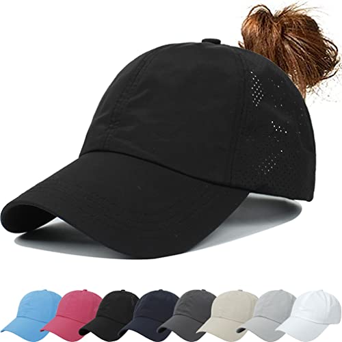 Cozyan Damen Pferdeschwanz Kappe Baseball Cap Unisex Einstellbare Baseballkappe Damen Sommer Einstellbare Schnell trocknende Masche Atmungsaktiv Baseballmütze von Cozyan