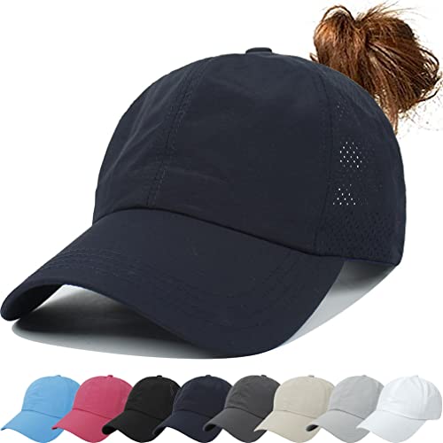 Cozyan Damen Pferdeschwanz Kappe Baseball Cap Unisex Einstellbare Baseballkappe Damen Sommer Einstellbare Schnell trocknende Masche Atmungsaktiv Baseballmütze von Cozyan