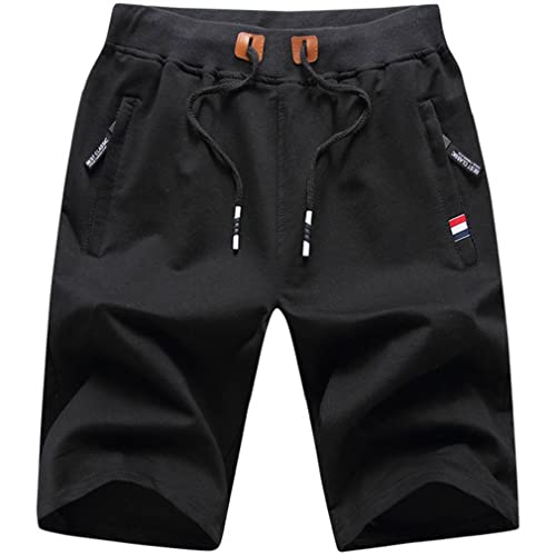 Cozyan Sporthose Herren Kurz-Kurze Hosen Herren Shorts,Sport Shorts Kurze Hosen Herren Baumwolle Mit ReißverschlussTaschen von Cozyan