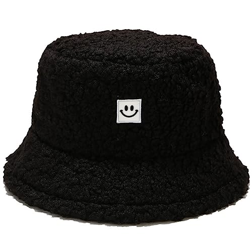 Damen Plüsch Fischerhut Wintermütze Flauschige Bucket Hat Warme Anglerhut Winter Fischerhut Damen Kunstpelz Bucket Cap Warme Mütze mit breiter Krempe Flauschige Mütze von Cozyan
