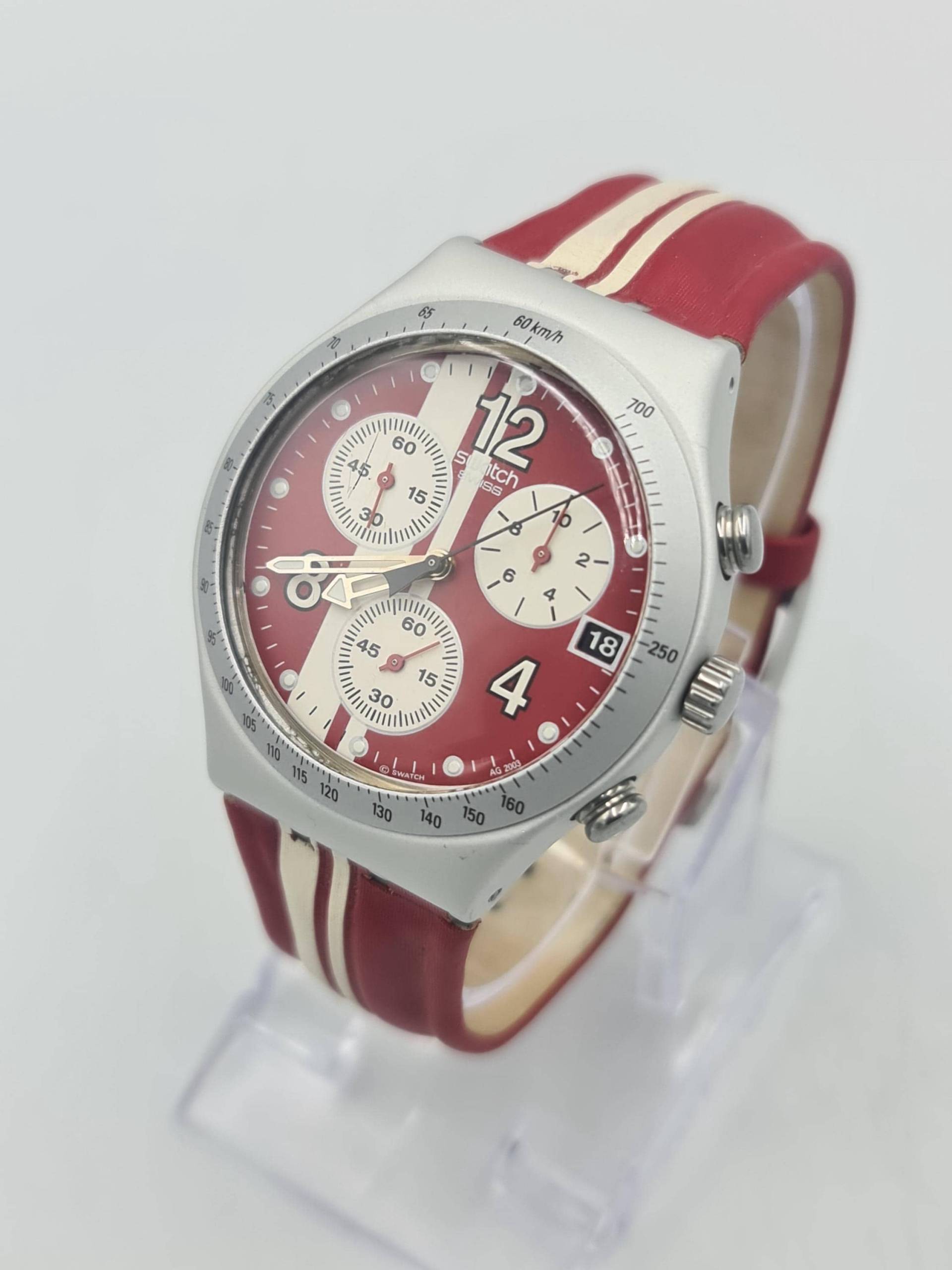 Vintage Swatch Chrono "Watch Red Charge' Ycs4026 2003 Irony Series Sehr Selten von CozycatVintageShop