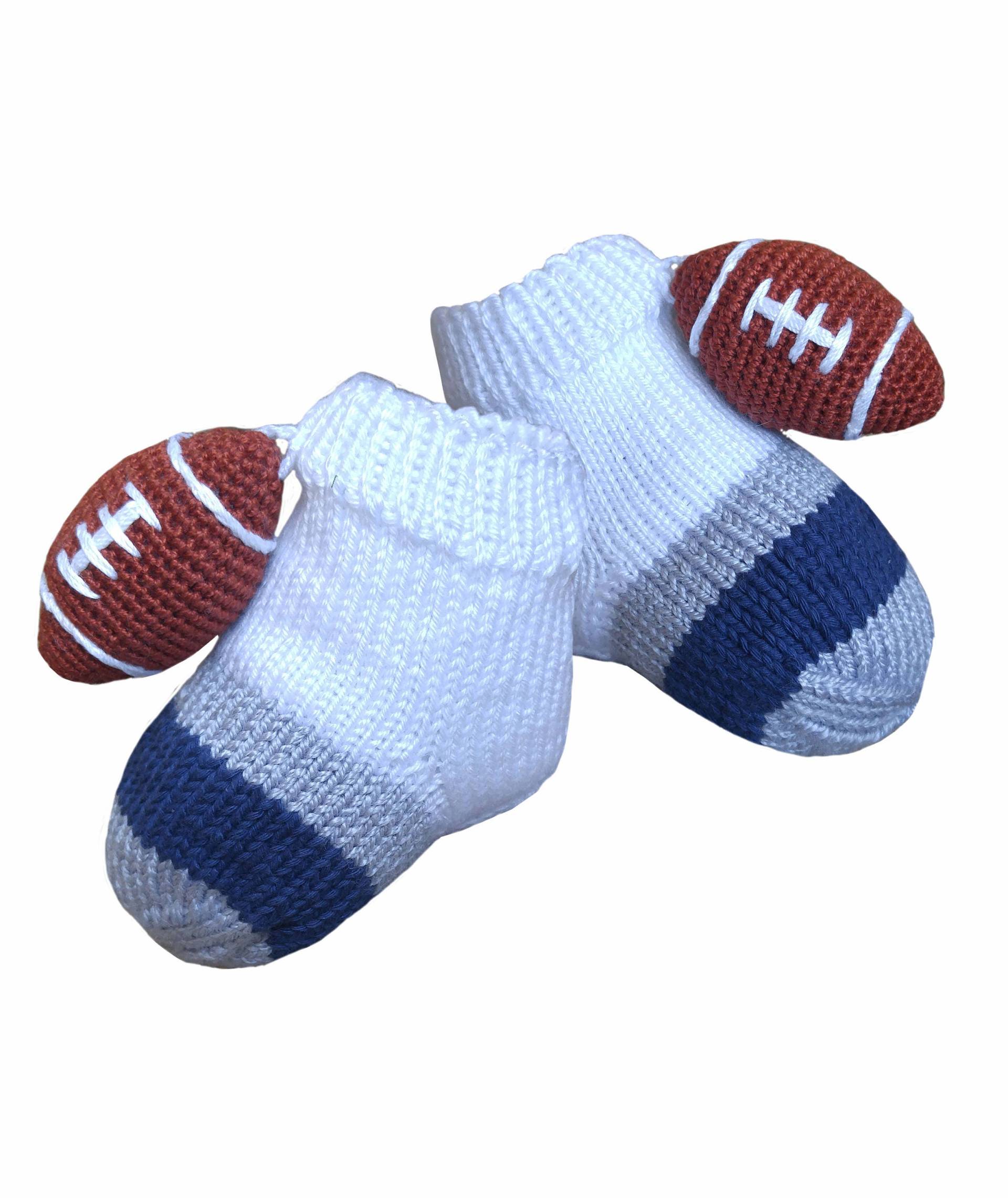 Baby Socken Fußball Baby-Dusche-Geschenk Handgestrickte Babyschuhe von Cozychic99