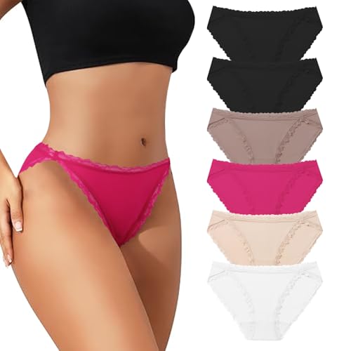 Cozyroam Unterhosen Damen Brazilian Slip Damen mit Spitze Sexy Niedrig Taille Unterwäsche Frauen Weich Atmungsaktiv Pantys Hohem Beinschnitt Bequeme Damenunterwäsche Mehrpack 6er Pack Cozyroam Unterhosen Damen Brazilian Slip Damen mit Spitze Sexy Niedrig Taille Unterwäsche Frauen Weich Atmungsaktiv Pantys Hohem Beinschnitt Bequeme Damenunterwäsche Mehrpack 6er Pack von Cozyroam