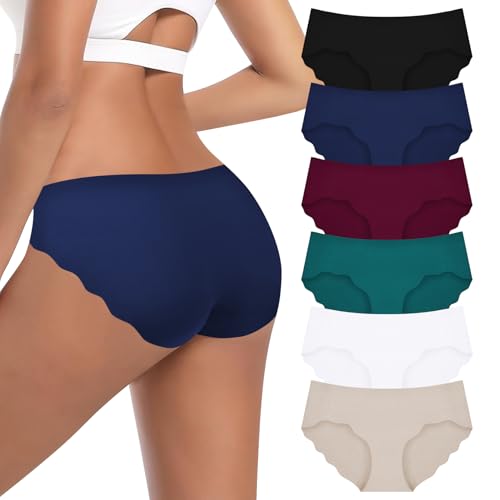 Cozyroam Unterhosen Damen Nahtlos Unterwäsche Frauen Bequeme Seamless Slips Damen Stretch Niedriger Taillenslip Ohne Naht Atmungsaktiv Panties No Show Underwear Women Mehrpack 6 von Cozyroam