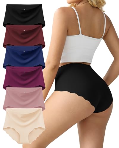 Cozyroam Unterhosen Damen Seamless Slips Damen Nahtlos Unterwäsche Bequeme Hohe Taille Slips Ohne Naht Atmungsaktiv Panties No Show Underwear Women Mehrpack 6 von Cozyroam