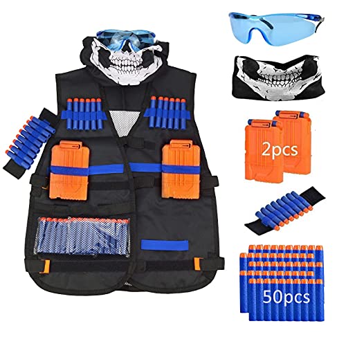 Cozywind Taktische Weste Nerf Westen Kinder Nerf Weste Jungs Nerf Veste Jacke für Nerf N-Strike Elite Battle Schutzweste Tactical Vest Kids Kit von Cozywind