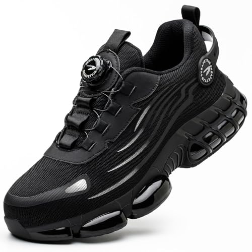 Cozzmats Arbeitsschuhe Sicherheitsschuhe Herren Damen Stahlkappen Anti-Smashing Leicht Sportlich Atmungsaktiv Selbsthemmend Schnellverschluss Mode Schutzschuhe 36-46 EU (Grau 262,37) von Cozzmats