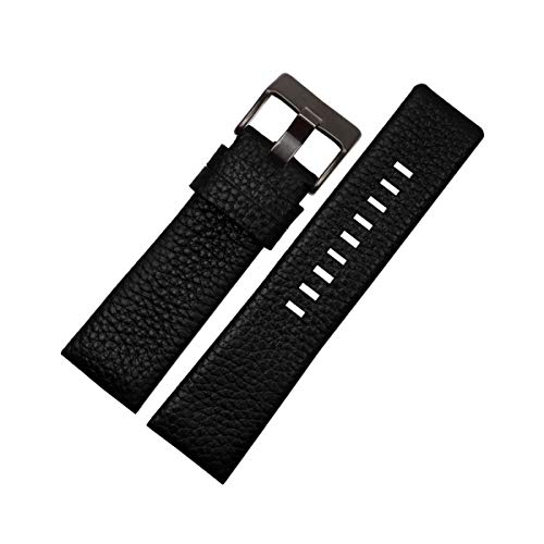 30mm Uhrenarmband Männer Uhrenarmband Armband aus echtem Leder Armband 22-30mm Litschi-Korn für Diesel-Uhrenarmband Weiche Uhr Gürtel Schwarz schwarz Schnalle,22mm von Cplly