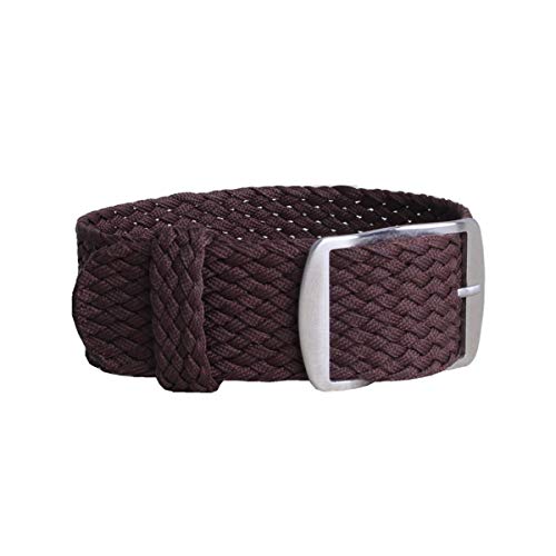 Solid Color Perlon Woven Nylon-Uhrenarmband 16mm 18mm 20mm 22mm Armband Stoff gewebt Armband Band Schnalle Gürtel Schwarz Blau Uhrenarmband Braun,20mm von Cplly