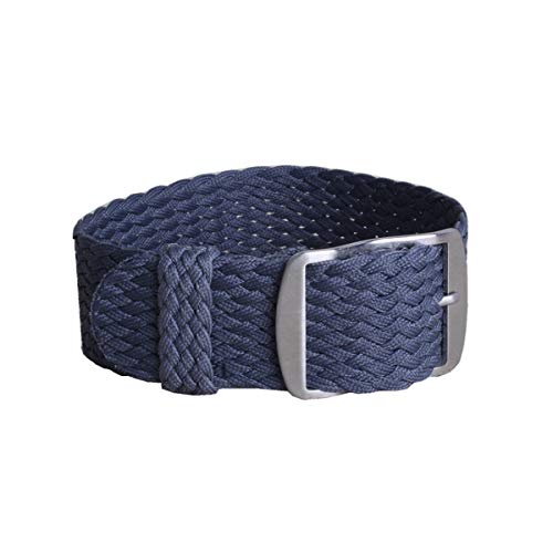 Solid Color Perlon Woven Nylon-Uhrenarmband 16mm 18mm 20mm 22mm Armband Stoff gewebt Armband Band Schnalle Gürtel Schwarz Blau Uhrenarmband Grau,18mm von Cplly