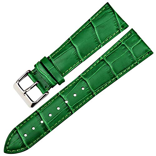 Uhren Zubehör 12mm-22mm Uhrenarmbänder Uhrenarmband Leder-Armband-Uhrenarmband Grün, 22mm von Cplly