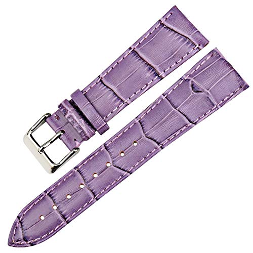 Uhren Zubehör 12mm-22mm Uhrenarmbänder Uhrenarmband Leder-Armband-Uhrenarmband Lila, 14mm von Cplly