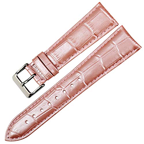 Uhren Zubehör 12mm-22mm Uhrenarmbänder Uhrenarmband Leder-Armband-Uhrenarmband Rosa, 17mm von Cplly