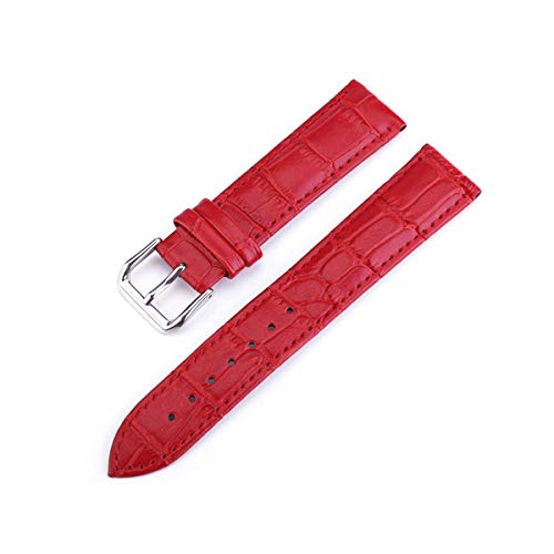 Uhrenarmband Mehrfarbenuhrenarmbänder Uhrenarmband-Gurt-Frau Uhrenarmbänder Lederarmband 10-24mm rot,15mm von Cplly