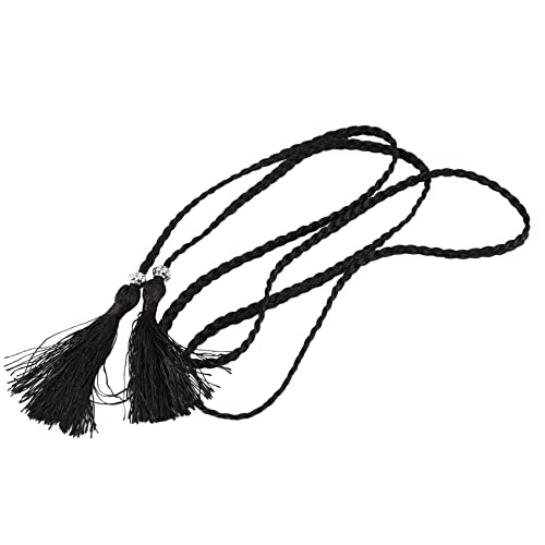Cpolebev Gewebte Quaste GüRtel Knoten Verziert Taille Kette Taille Seil Schwarz von Cpolebev