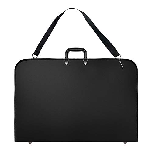Cpolebev Schwarzer Kunst Portfolio Fall KüNstler Trage Tasche Artist Portfolios Case mit Schulter Gurt (19X 14.7X 1.5) von Cpolebev