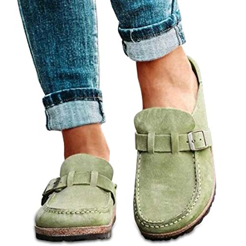 Damen Slip On Loafer Flache Schuhe Lässige Bequeme Clogs Wildleder Slip On Sandalen Sommer Home Office Schuhe Geschlossene Zehen Hausschuhe Herren Bootsschuhe von CrEev