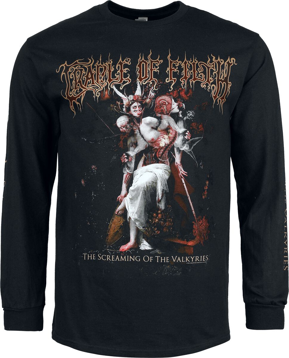 Cradle Of Filth Langarmshirt - The Screaming Of The Valkyries - S bis XXL - für Männer - Größe XXL - schwarz  - Lizenziertes Merchandise! von Cradle Of Filth