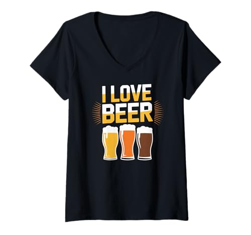 Damen Ich Liebe Bier, Design für Craft Beer Lover T-Shirt mit V-Ausschnitt Damen Ich Liebe Bier, Design für Craft Beer Lover T-Shirt mit V-Ausschnitt von Craft Beer Enthusiast Fun Humor Beverage Fan
