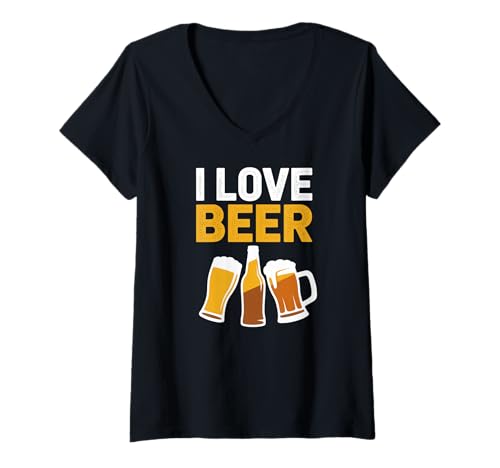 Damen Ich Liebe Bier, leidenschaftliche Braufans T-Shirt mit V-Ausschnitt Damen Ich Liebe Bier, leidenschaftliche Braufans T-Shirt mit V-Ausschnitt von Craft Brew Enthusiast Ale Lovers