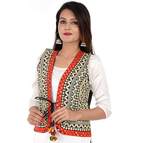 Craft Trade Boho-Kleidung für Damen – indisches Rajasthani, handbestickt, bunte Jacke, ethnisches Bollywood-Partykleidung, Outfits, Hippie-Kleidung für Mädchen, mehrfarbig, M/L von Craft Trade