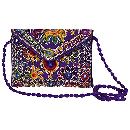 Craft Trade lila Clutch-Taschen für Damen – handbestickte Rajasthani-Mini-Umhängetaschen für Damen als Hochzeits- oder Partygeschenke von Craft Trade