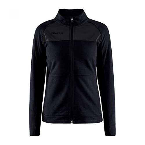 Craft ADV EXPLORE FLEECE MIDLAYER | Fleecejacke Damen S | Black-Granit | Gebürstetes Fleece | Mit Daumenloch | Reißverschlusstaschen | Quick Dry Jacke Damen | Outdoor Fleecejacken für Damen von Craft