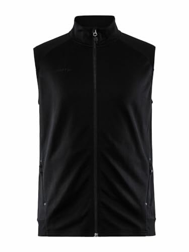 Craft ADV UNIFY VEST | Herren Weste M | Black | Leichte Weste Herren aus Recycling Polyester | Laufweste Herren | Mit Kragen | 2 Taschen | Herren Weste Outdoor von Craft