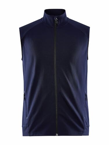 Craft ADV UNIFY VEST | Herren Weste XL | Navy | Leichte Weste Herren aus Recycling Polyester | Laufweste Herren | Mit Kragen | 2 Taschen | Herren Weste Outdoor von Craft